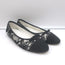 Chanel CC Cap Toe Bow Ballet Flats Black/White Lace & Grosgrain Size 42