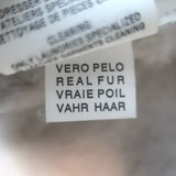 Artico Fox Fur-Trimmed Hooded Shearling Coat Gray Suede Size 44