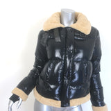 SAM. Ryan Shearling-Trimmed Hooded Down Puffer Jacket Black Size Medium