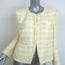 Veronica Beard Bryne Tweed Jacket Yellow/White Plaid Size 12