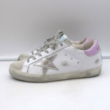 Golden Goose Superstar Snake-Embossed Sneakers White Leather Size 36