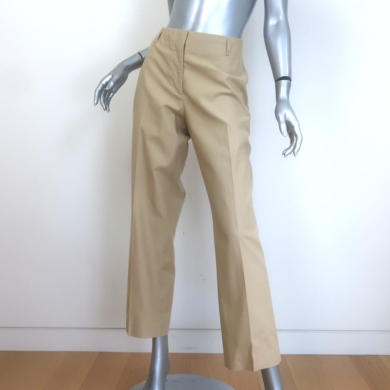 Dries Van Noten Straight Leg Cotton Trousers Khaki Size 42