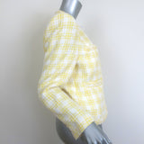 Veronica Beard Bryne Tweed Jacket Yellow/White Plaid Size 12