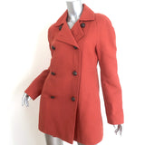 Chloe Pea Coat Brick Red Wool-Blend Size 40 Double Breasted Jacket