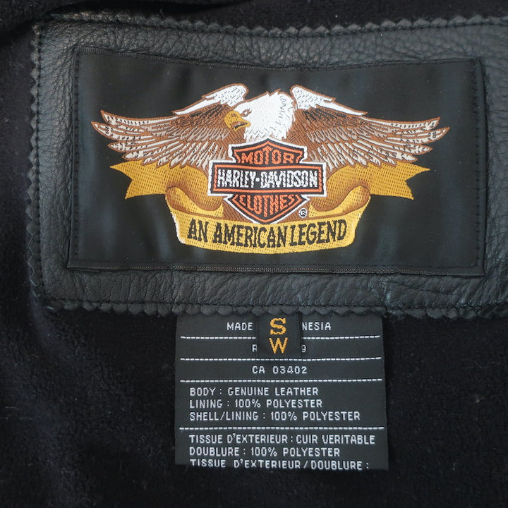 Harley-Davidson Nevada Leather Vented Motorcycle Jacket Black Size Small
