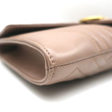 Gucci GG Marmont Large Clutch Bag Porcelain Rose Matelasse Leather