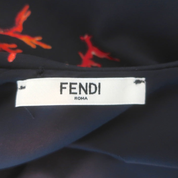 Fendi Coral Print One-Piece Swimsuit Black Size Medium