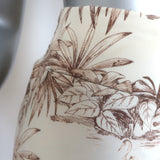 J.McLaughlin Toile Flared Pants Ivory/Brown Printed Stretch Jersey Size Medium