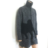 Yohji Yamamoto Pour Homme 15AW Dog Intarsia Knit Cardigan Gray Wool-Blend Size 3