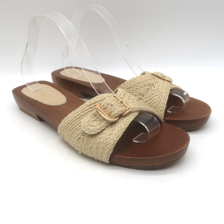 Gabriela Hearst Clover Jute Buckled Slide Sandals Natural Size 41 / US 11