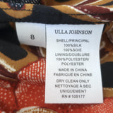 Ulla Johnson Farah Puff Sleeve Ruffled Mini Dress Black Floral Print Silk Size 8