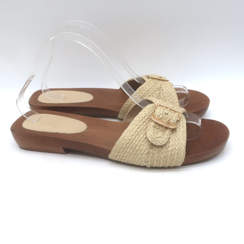 Gabriela Hearst Clover Jute Buckled Slide Sandals Natural Size 41 / US 11