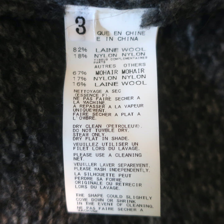 Yohji Yamamoto Pour Homme 15AW Dog Intarsia Knit Cardigan Gray Wool-Blend Size 3
