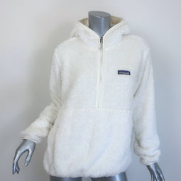 Patagonia Los Gatos Hooded Fleece Pullover White Size Medium