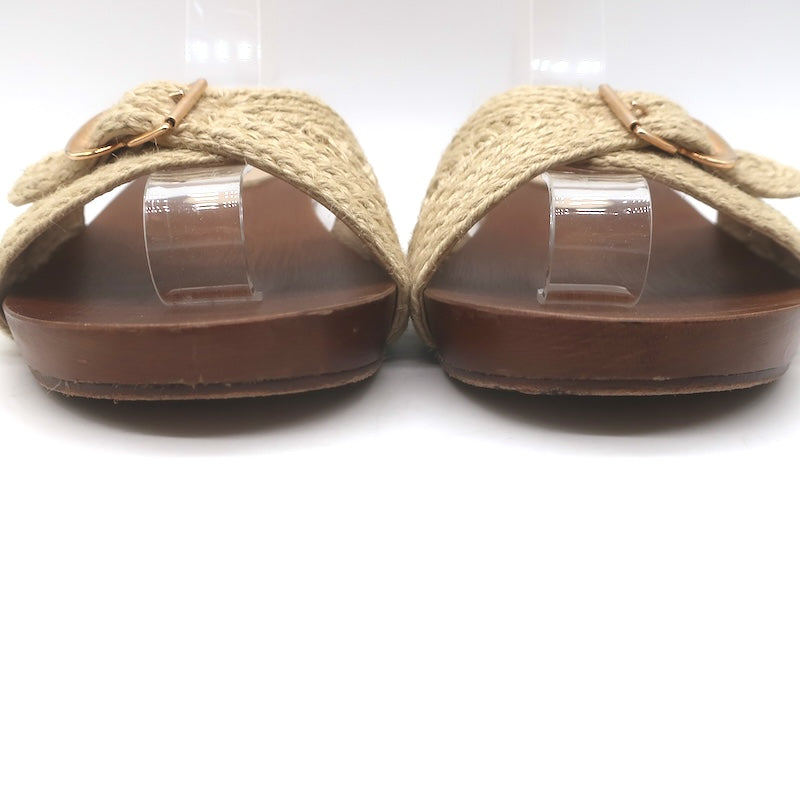 Gabriela Hearst Clover Jute Buckled Slide Sandals Natural Size 41 / US 11