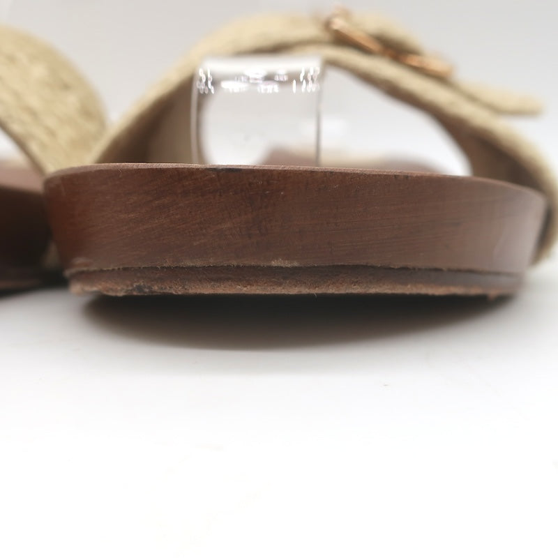 Gabriela Hearst Clover Jute Buckled Slide Sandals Natural Size 41 / US 11