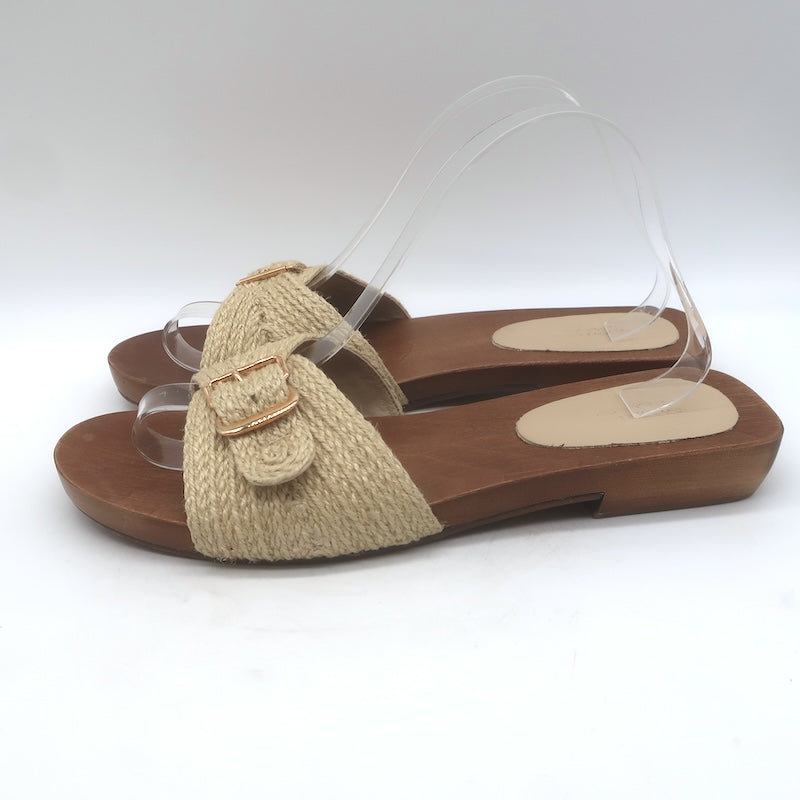 Gabriela Hearst Clover Jute Buckled Slide Sandals Natural Size 41 / US 11