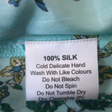 Hannah Artwear Gaia Belted Dress Blue Floral Print Silk Size 1