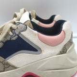 Gucci Rhyton GG Mixed Media Sneakers Navy/Multi Leather & Canvas Size 35