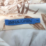 J.McLaughlin Toile Flared Pants Ivory/Brown Printed Stretch Jersey Size Medium