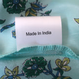 Hannah Artwear Gaia Belted Dress Blue Floral Print Silk Size 1