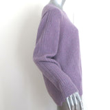 Tory Burch Tory Sport Ribbed Cashmere Crewneck Sweater Lavender Size Medium