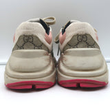 Gucci Rhyton GG Mixed Media Sneakers Navy/Multi Leather & Canvas Size 35