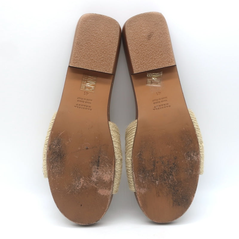 Gabriela Hearst Clover Jute Buckled Slide Sandals Natural Size 41 / US 11