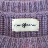 Tory Burch Tory Sport Ribbed Cashmere Crewneck Sweater Lavender Size Medium