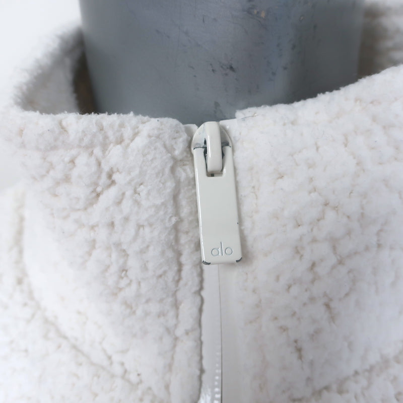Alo Yoga Solstice Micro Sherpa Half-Zip Pullover White Size Medium