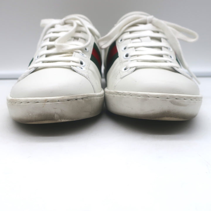 Gucci Ace Bee-Embroidered Fold Down Sneakers White Leather Size 35.5