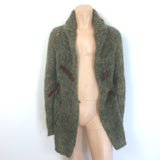Alexander McQueen Buckled Cardigan Sage Green Mohair-Blend Size Small