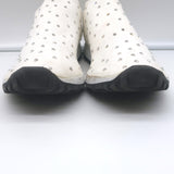 Jimmy Choo Norway Crystal-Embellished Sock Sneakers White Knit Size 38