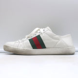 Gucci Ace Bee-Embroidered Fold Down Sneakers White Leather Size 35.5