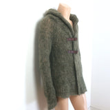 Alexander McQueen Buckled Cardigan Sage Green Mohair-Blend Size Small