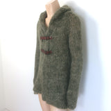 Alexander McQueen Buckled Cardigan Sage Green Mohair-Blend Size Small