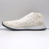 Jimmy Choo Norway Crystal-Embellished Sock Sneakers White Knit Size 38