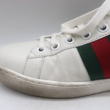 Gucci Ace Bee-Embroidered Fold Down Sneakers White Leather Size 35.5