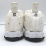 Jimmy Choo Norway Crystal-Embellished Sock Sneakers White Knit Size 38