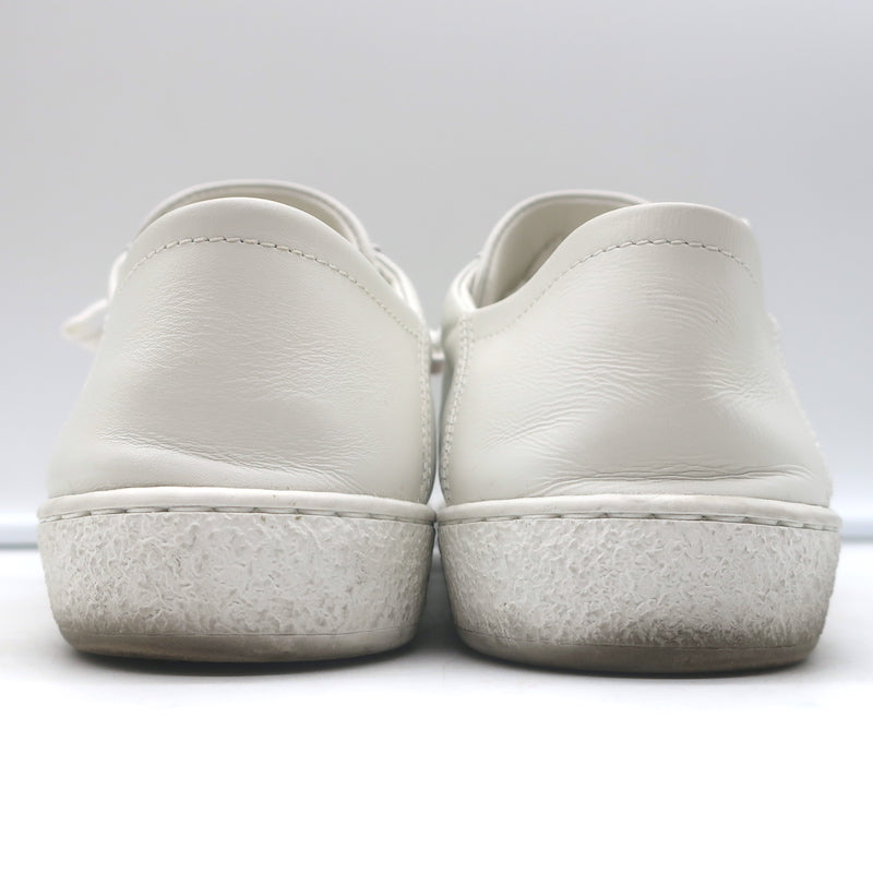 Gucci Ace Bee-Embroidered Fold Down Sneakers White Leather Size 35.5