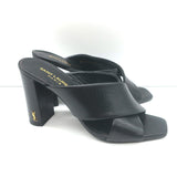 Saint Laurent LouLou Crisscross Sandals Black Leather Size 36 Open Toe Heels