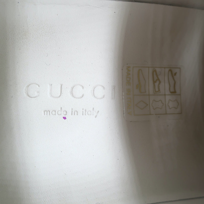 Gucci Ace Bee-Embroidered Fold Down Sneakers White Leather Size 35.5
