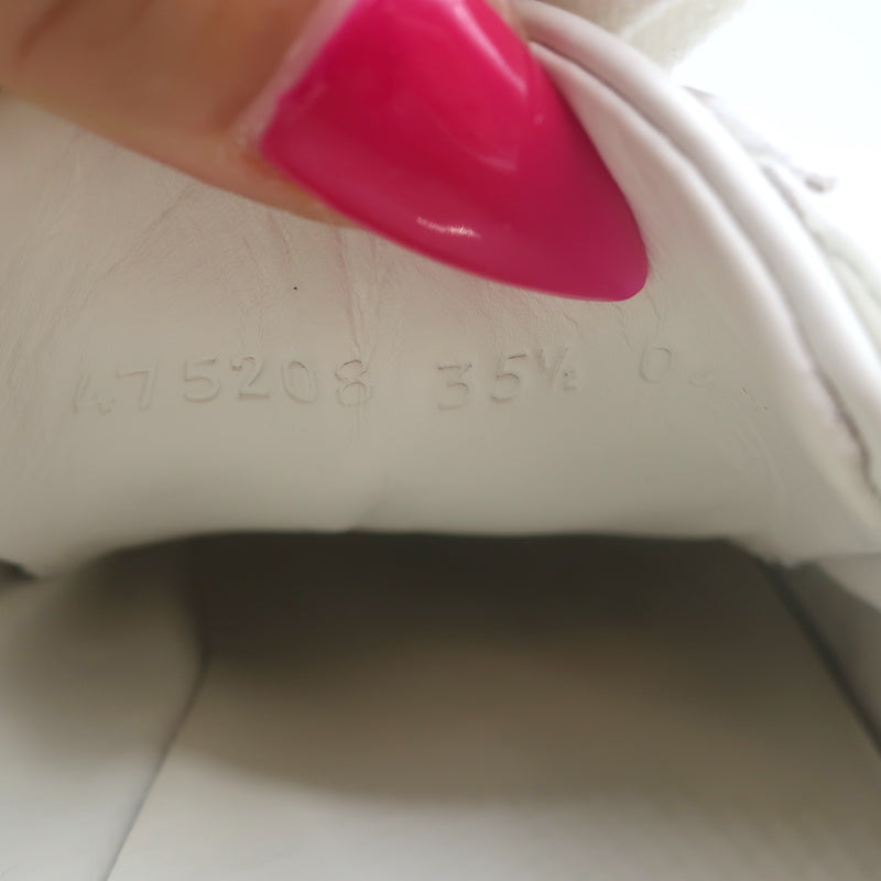 Gucci Ace Bee-Embroidered Fold Down Sneakers White Leather Size 35.5