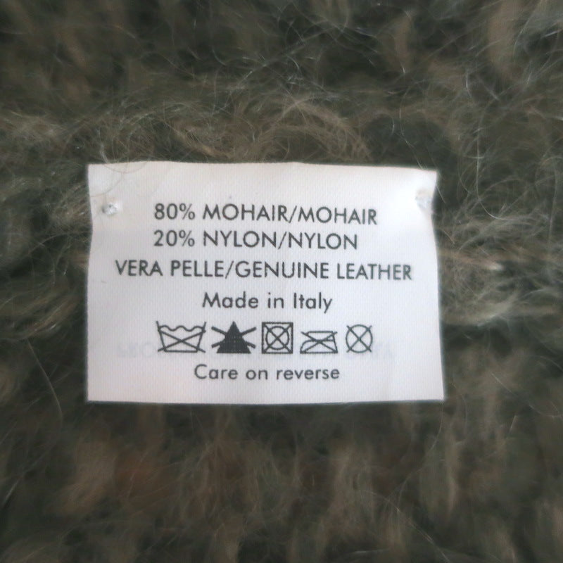 Alexander McQueen Buckled Cardigan Sage Green Mohair-Blend Size Small