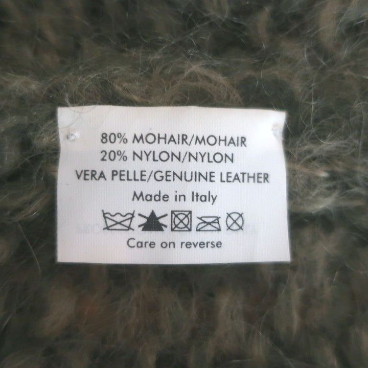 Alexander McQueen Buckled Cardigan Sage Green Mohair-Blend Size Small
