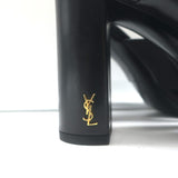 Saint Laurent LouLou Crisscross Sandals Black Leather Size 36 Open Toe Heels