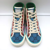 Gucci Tennis 1977 GG High Top Sneakers Multicolor Canvas Size 35.5 NEW