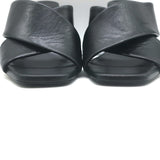 Saint Laurent LouLou Crisscross Sandals Black Leather Size 36 Open Toe Heels