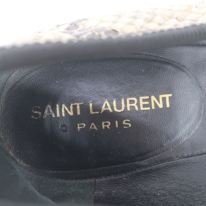 Saint Laurent Snakeskin Bow Ballet Flats Beige/Black Size 41 / US 10.5