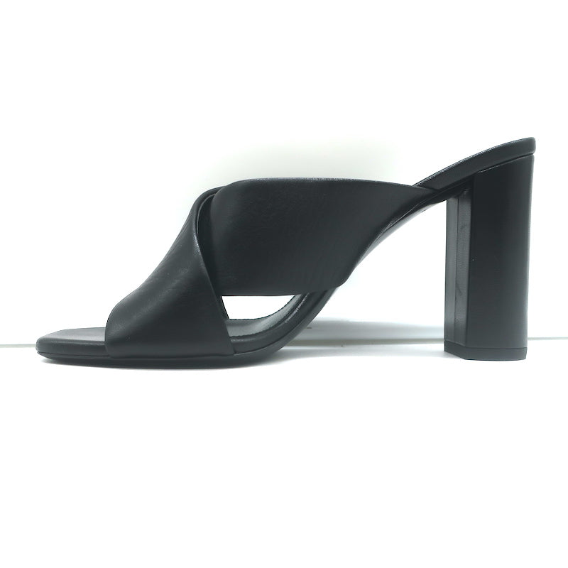 Saint Laurent LouLou Crisscross Sandals Black Leather Size 36 Open Toe Heels